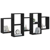 Wall Shelf Black Oak 159x18x65 cm Engineered Wood 868064
