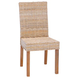 Dining Chair 2 pcs Natural 45 x 54 x 93 cm Solid Mahogany Wood 42012422