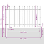 Garden Fence White 6.8 x 0.8 m Powder-coated steel 3334079