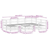 8 Piece Garden Sofa Set White Solid Wood Pine 3250605