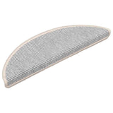 Stair Mats 15 pcs 56x17x3 cm Silver Half Round 326895