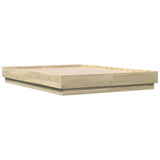 Bed Frame with LED without Mattress Sonoma Oak 120x190 cm Small Double 3209823