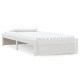 Bed Frame without Mattress White Solid Wood 90x200 cm 814935
