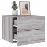 Wall-mounted Bedside Cabinet with LED Lights Grey Sonoma 836822