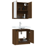 ZNTS 2 Piece Bathroom Cabinet Set Brown Oak Engineered Wood 3115867
