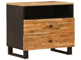 Bed cabinet with Drawer Brown 50 x 33 x 62 cm Solid Mango Wood 4018306