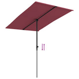 Garden Parasol with Aluminium Pole 2x1.5 m Bordeaux Red 47340