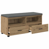 Hall Bench with Cushion with Shelf Artisan Oak 100 x 38 x 46 cm 891471