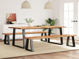 3 Piece Dining Set with Live Edge Solid Wood Acacia 3157526