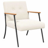 Armchair Cream 59 x 75 x 78 cm Curly Wool-like Fabric 42017699