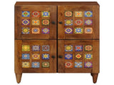 Sideboard with Storage Walnut 60 x 33 x 75 cm Solid Mango Wood 4018250