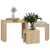 Nesting Coffee Tables 3 pcs Sonoma Oak Engineered Wood 808543