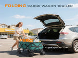 140L Festival Trolley on Wheels, Folding Camping Trolley Cart with Telescopic Handle, Big Wheels for T3398P377650