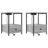 Bedside Cabinet with Drawer 2 pcs Grey Sonoma 42 x 41 x 56 cm 859437
