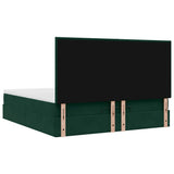 Ottoman Bed with Mattresses Dark Green 160x200cm Velvet 3313412