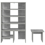 Shoe Cabinet with Shelf 2 pcs Concrete Grey Engineered Wood 8000383
