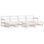 7 Piece Garden Lounge Set White Solid Wood Pine 3186383