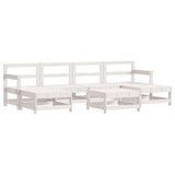 7 Piece Garden Lounge Set White Solid Wood Pine 3186383