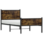 Metal Bed Frame without Mattress Smoked Oak 75x190 cm Small Single 4007840