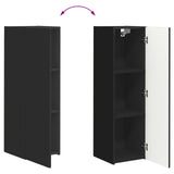 TV Wall Cabinet Set 4 pcs Black Engineered Wood 3408926