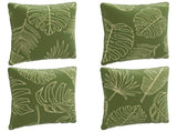 4-Piece Back Cushions PUTTEN 4 pcs 100% Polyester Leaf Design 945152