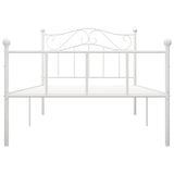 284517 Bed Frame without Mattress White Metal 100x200 cm