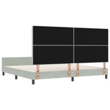ZNTS Bed Frame Light Grey 200x200 cm Velvet 3344897