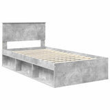 Bed Frame Concerte Grey 100 x 200 cm Solid Pine Wood 3410639