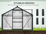 6 x 8ft Polycarbonate Greenhouse, Large Walk-In Green House with Slide Door and Window, Garden T3398P377663