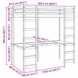 Loft Bed Frame Natural 80 x 200 cm Solid Pine Wood 3414552