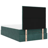 Ottoman Bed with Mattresses Dark Green 120x200cm Velvet 3313466