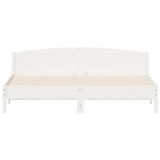 Bed Frame without Mattress White 200x200 cm Solid Wood Pine 3216189