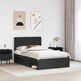 Bed Frame with Headboard Black 120 x 190 cm Solid Pine Wood 3412516