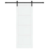 Sliding Door 78 x 211 cm Engineered Wood White and Black 3449885