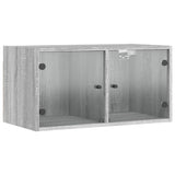 Wall Cabinet with Glass Doors Grey Sonoma 68.5x37x35 cm 836507