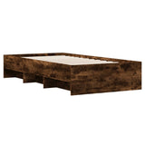 Bed Frame without Mattress Smoked Oak 75x190 cm Small Single Engineered Wood 3295713