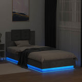 Bed Frame with LED Concrete Grey 80 x 200 cm Engineered Wood 3429666