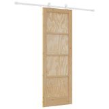 Sliding Door Natural and White 73.5 x 211 cm Solid Pine Wood 3445477