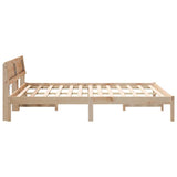 Bed Frame with Headboard Brown 150 x 200 cm Solid Pine Wood 872815