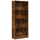 Bookcase Smoked Oak 60x24x143 cm Engineered Wood 857816
