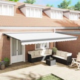 Retractable Awning Manual White 500 x 300 cm Fabric, Metal 3331366