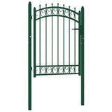 Fence Gate EMMEN with Spikes Steel 103x109.5 cm Green 146374