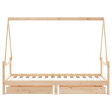 Kids Bed Frame with Drawers 90x190 cm Solid Wood Pine 834477