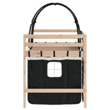 Kids' Loft Bed with Tunnel without Mattress White&Black 90x200cm 3206991
