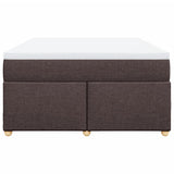 Box Spring Bed with Mattress Dark Brown 140x200 cm Fabric 3285383