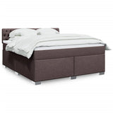 Box Spring Bed with Mattress Dark Brown 180x200 cm Fabric 3285977