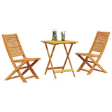 Folding Bistro Set Folding 3 pcs Brown Solid Acacia Wood 3375690