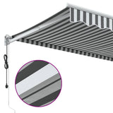 Retractable Awning Anthracite and White 3.5x2.5 m Fabric&Aluminium 3216114