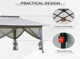 3.6 x 3.6 m Pop up Gazebo with Netting, Height Adjustable Party Tent Instant Canopy Sun Shade T3398P317540