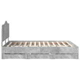 Bed Frame with Drawer Concrete Grey 150 x 200 cm Engineer Wood 3413404